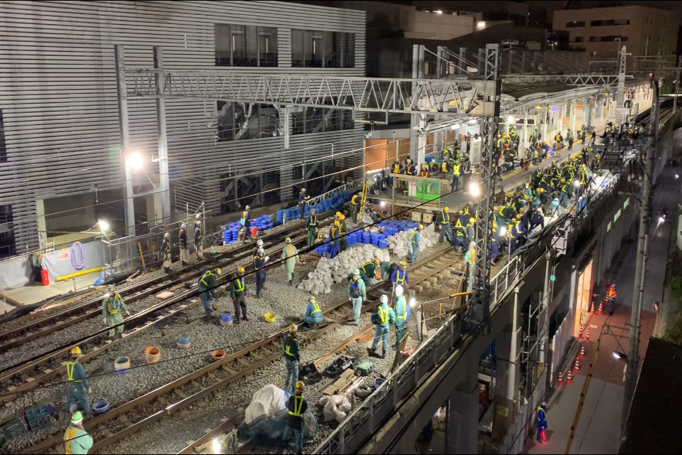 とうきょうスカイツリー駅付近仮線軌道切替工事 画像1