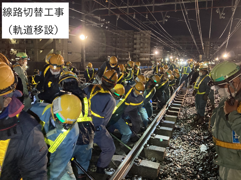 竹ノ塚駅付近高架化工事の内 軌道新設工事 画像5